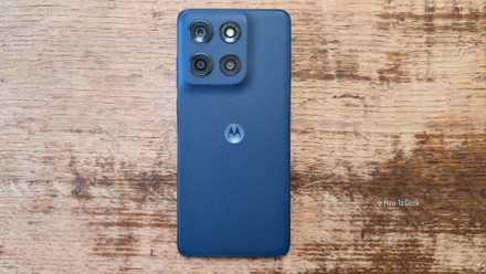 The back of the Motorola Moto G Stylus (2025) smartphone.
