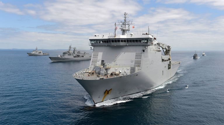 The HMNZS Canterbury.