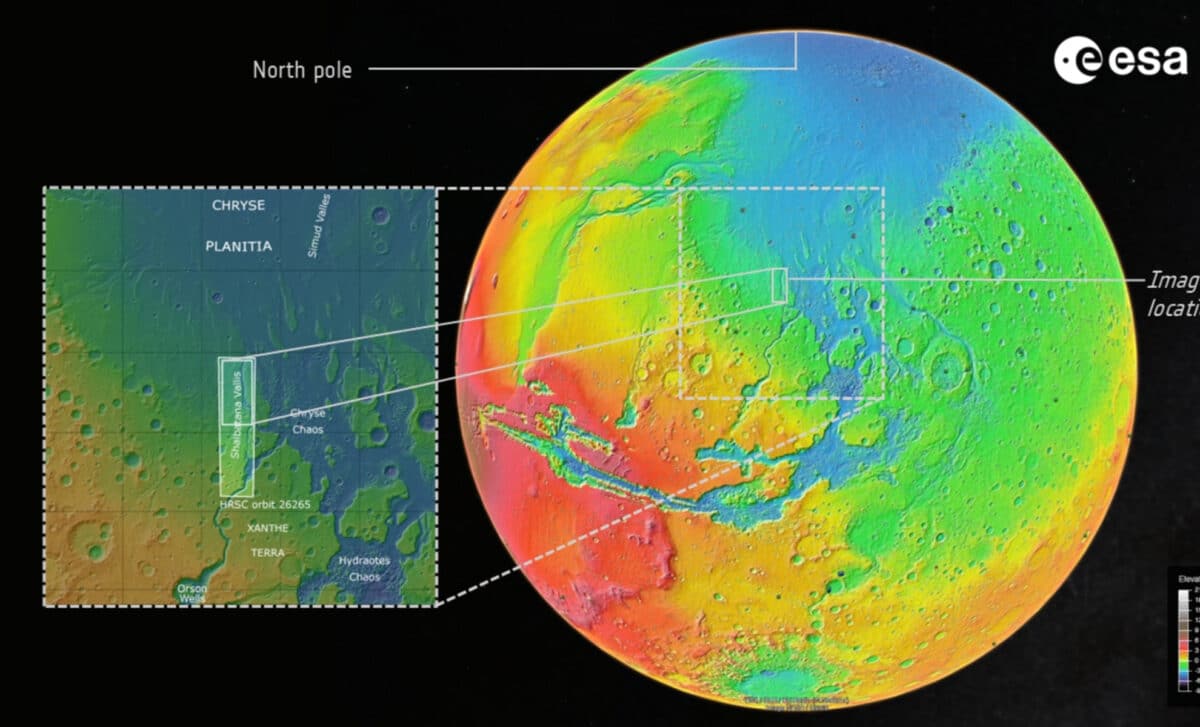 This Image Shows Part Of Shalbatana Vallis, A Large Channel Near Mars’s Equator, In Wider Context.