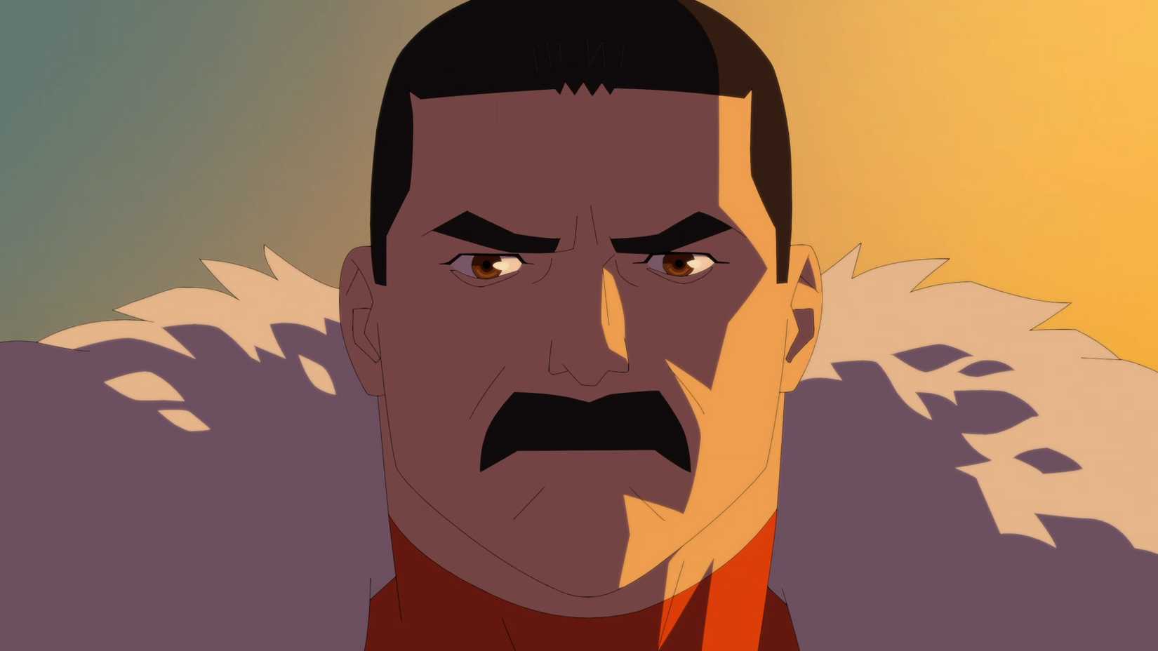 Thragg looking at Invincible in Invincible season 4