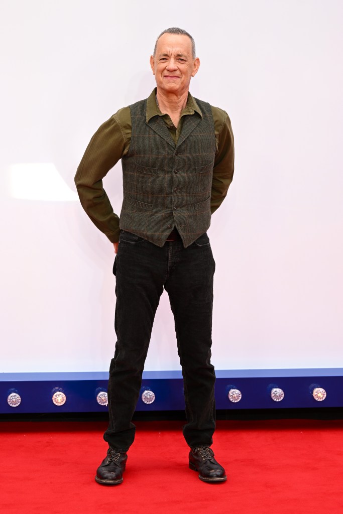 Tom Hanks attends the "Toy Story 5" UK launch premiere at Odeon Luxe Leicester Square on May 28, 2026 in London, England. 
