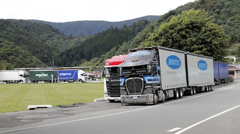 Trucks parked around Picton’s Nelson Square in 2023. Councillor John Hyndman described it as a “serious accident waiting to happen”.