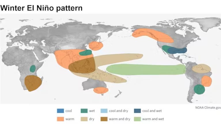 Types of El Niño differ based on climate and location. (Supplied: NOAA)