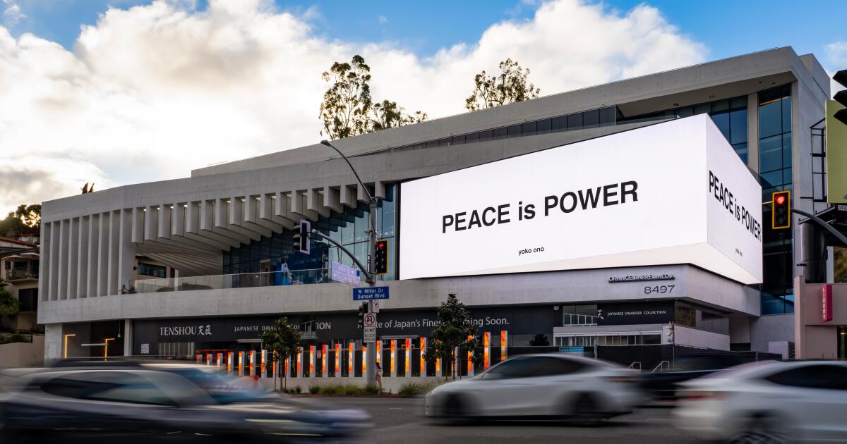 The Broad's new Yoko Ono exhibit features pro-peace billboard campaign