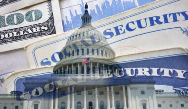 U.S. Capitol with Social Security cards in the background.