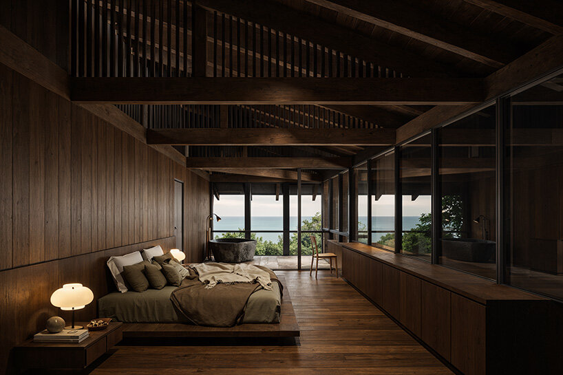 V taller proposes forest retreat around monolithic stone core for NOT A HOTEL in japan - 9