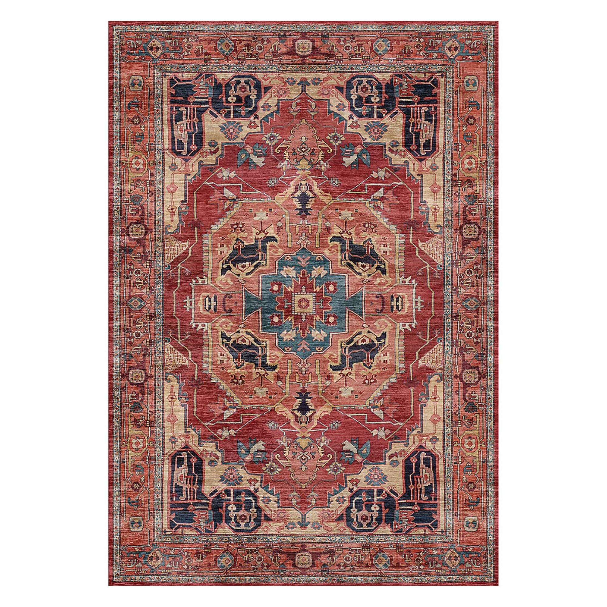 B&amp;Q, Persian Chenille Red Traditional Medium Rug