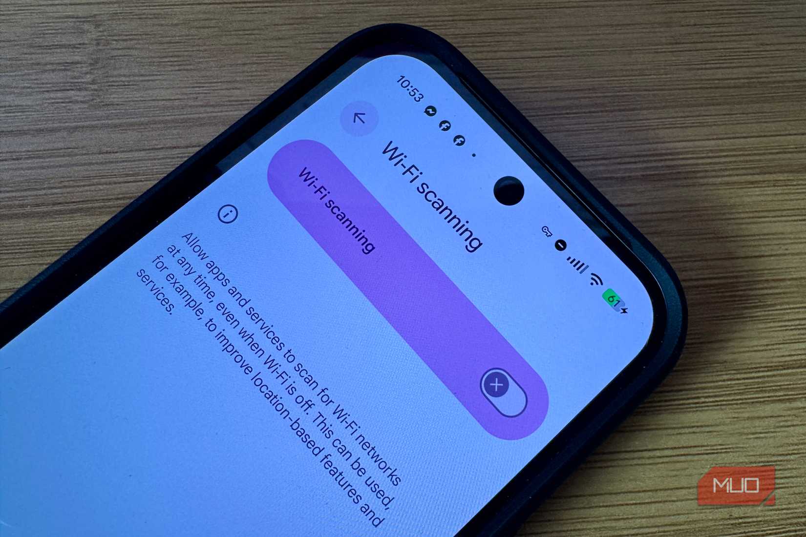 Wi-Fi scanning toggle off