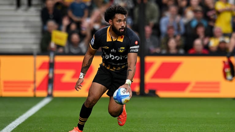 Wing Fehi Fineanganofo scores one of his four tries for the Hurricanes against the Brumbies during the recent Super Round in Christchurch.