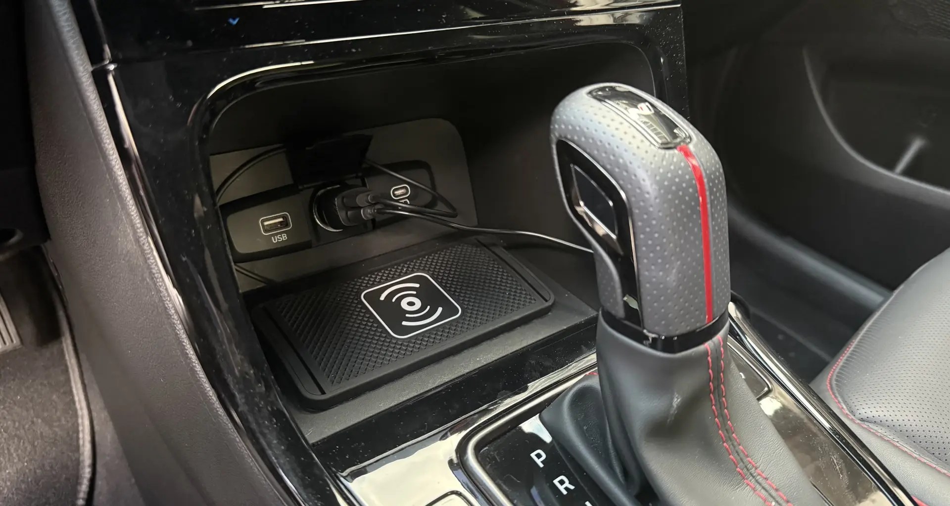 photo of car wireless charger