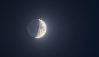 The moon shines with a swarm of stars on May 21 as Jupiter, Venus and Mercury line-up nearby