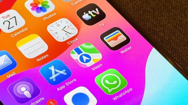 Close-up shot of iPhone Home Screen