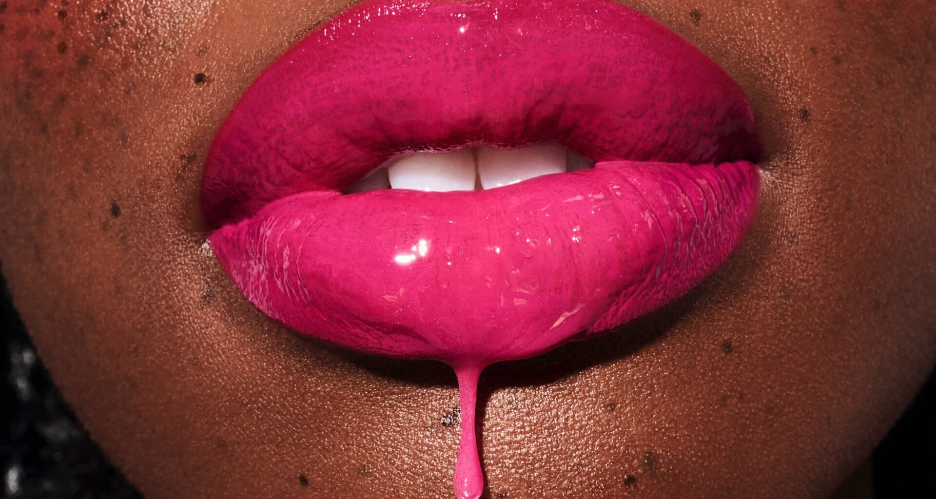 Bright pink lips
