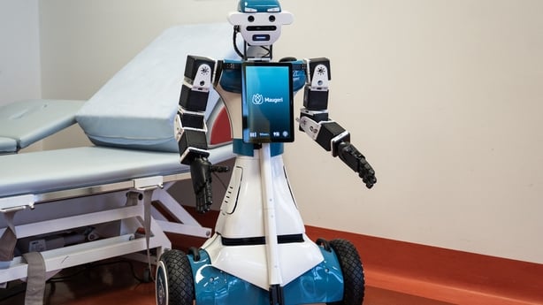 This photograph shows humanoid robot Alter-Ego