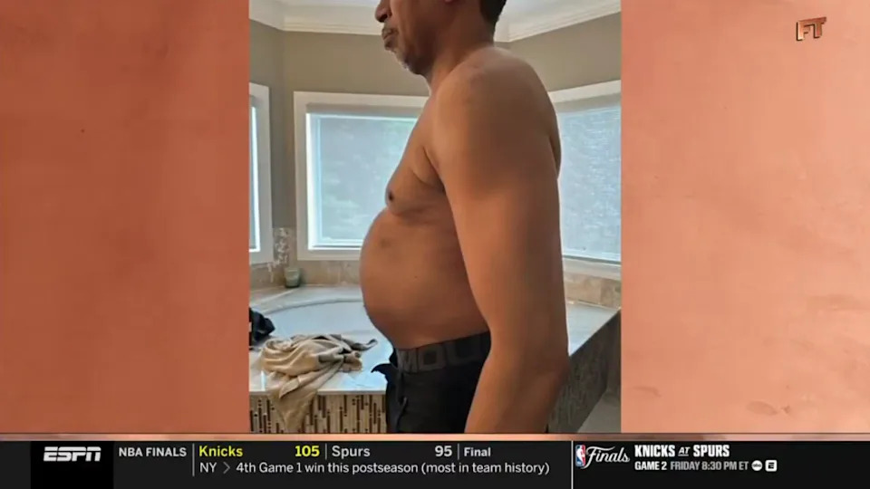 Stephen A. Smith showed shirtless photo from four years ago. X @awfulannouncing