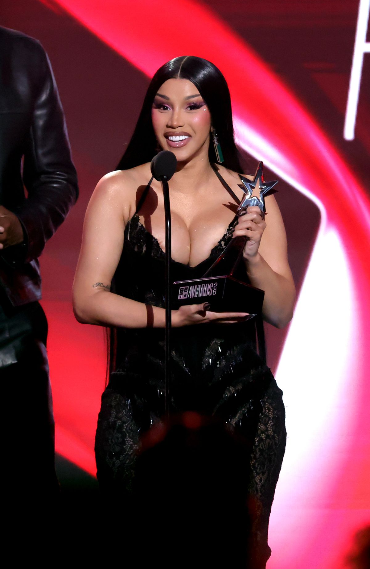 Cardi B accepts the Best Female Hip Hop Artist award onstage during the 2026 BET Awards at Peacock Theater on June 28, 2026 in Los Angeles, California.