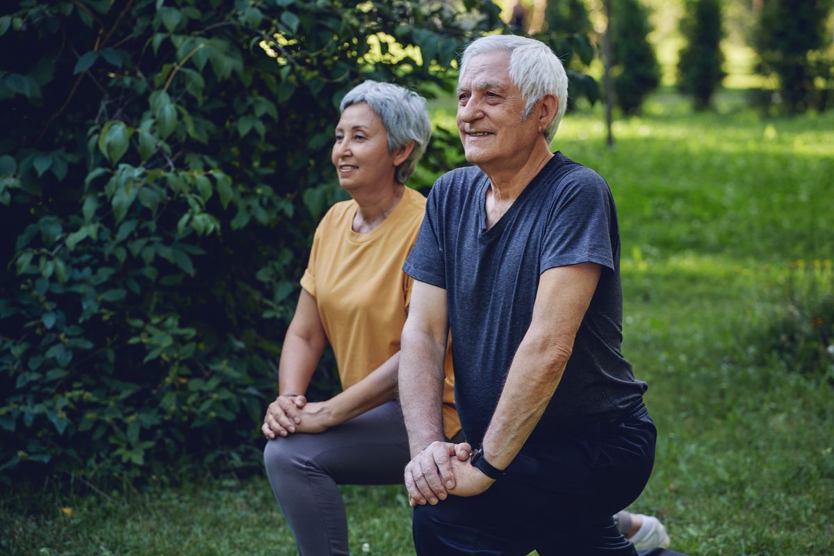 Couple doing exercises