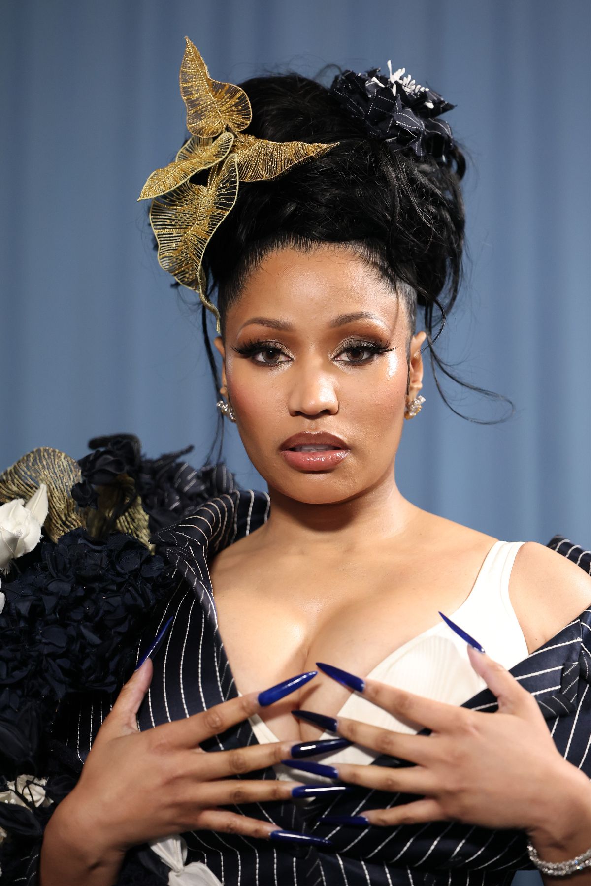 Nicki Minaj attends the 2025 Met Gala Celebrating "Superfine: Tailoring Black Style" at Metropolitan Museum of Art on May 05, 2025 in New York City.