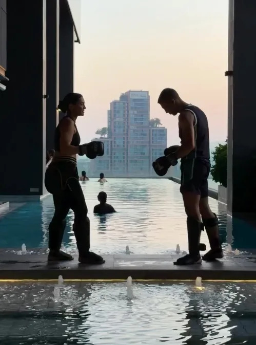 The new couple has posted videos training with one another. Instagtram/sophieknowsbetter