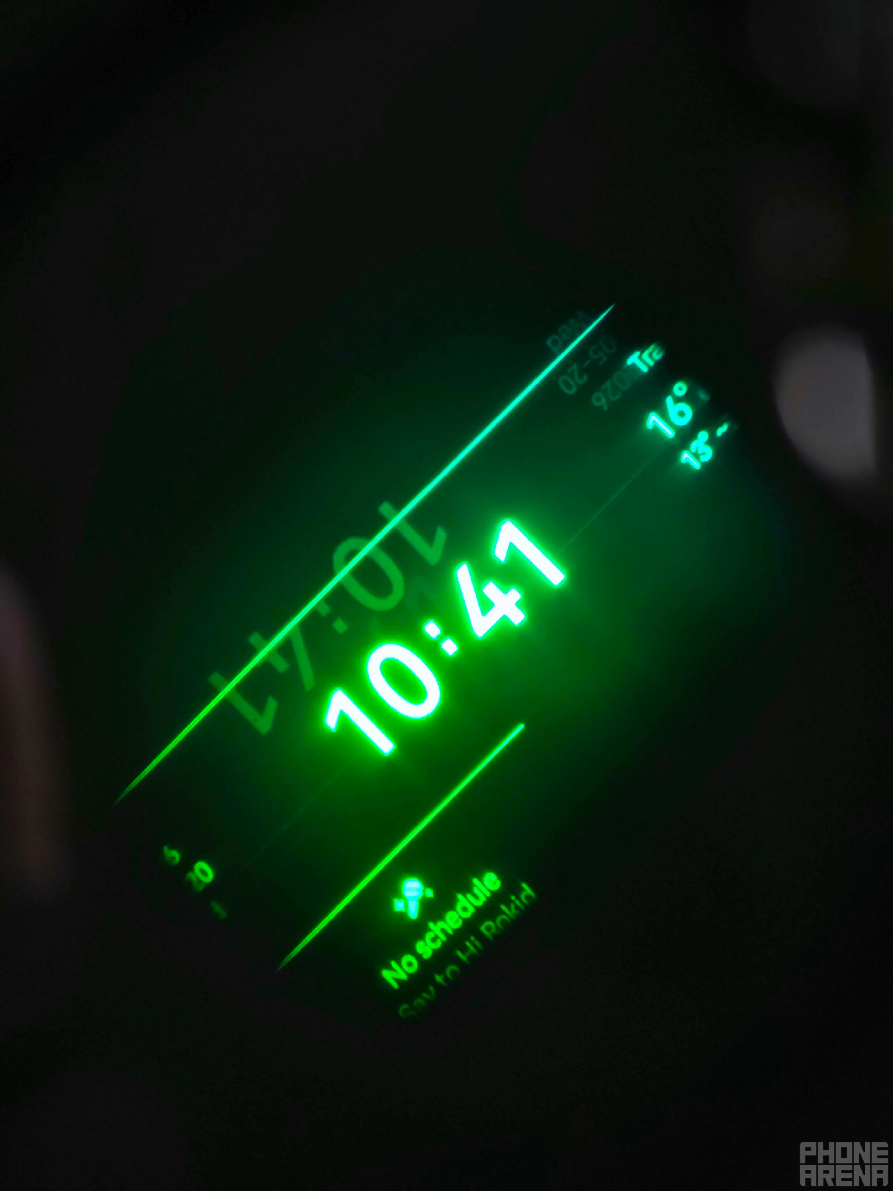 Cut me some slack, it's hard to get a snap of the display itself. | Image by PhoneArena - Rokid Glasses review: AI glasses with a screen