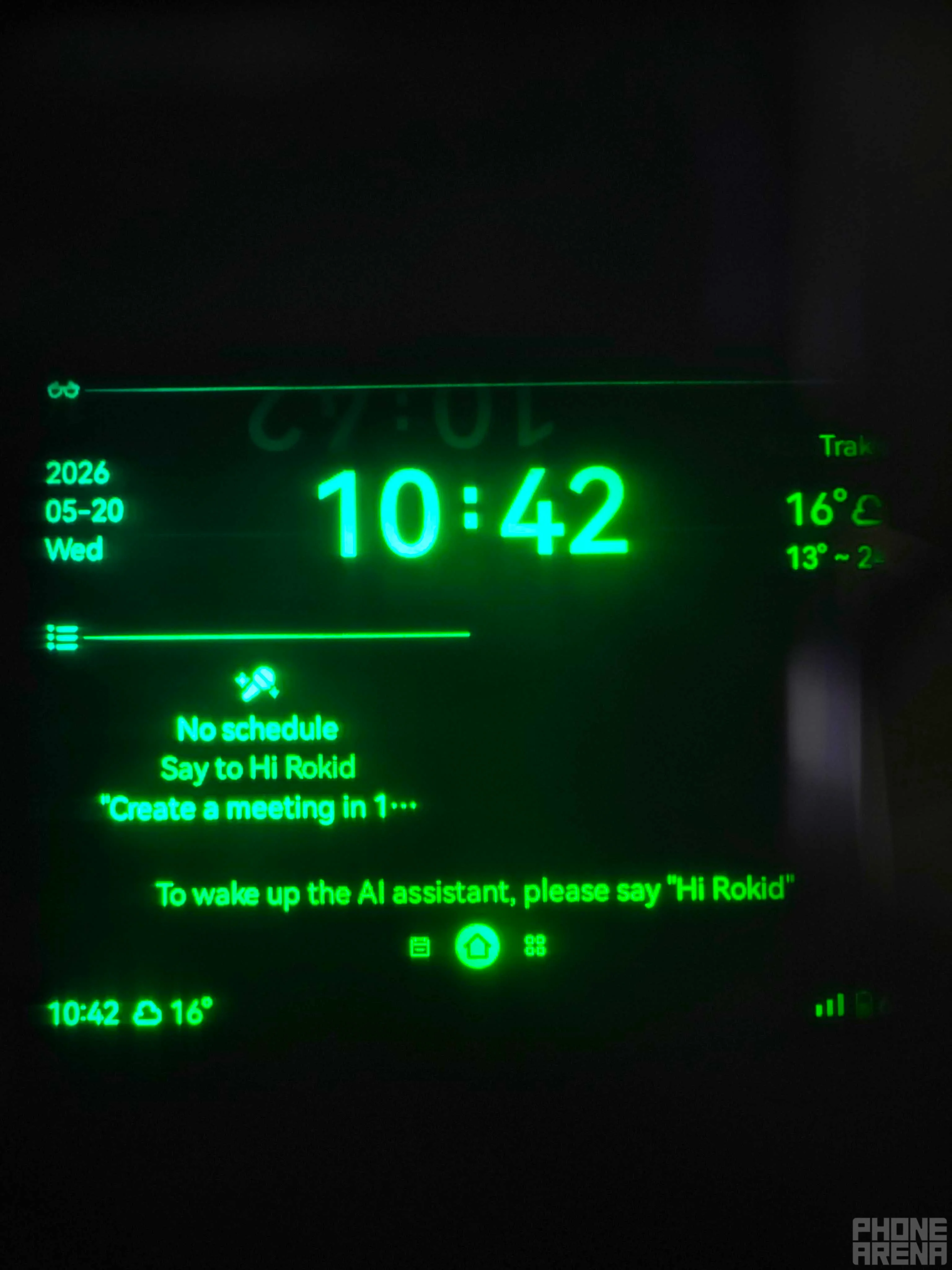 Pardon the slant, but it helps with showing you what it looks like. | Image by PhoneArena - Rokid Glasses review: AI glasses with a screen
