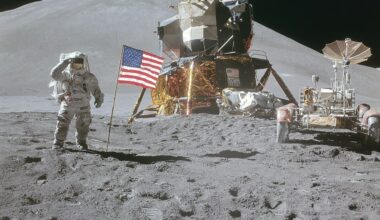 Astronaut James Irwin gives a salute beside U.S. flag during Apollo 15 mission. The rock samples from the Apollo era give only a snapshot to the composition of the lunar surface (Credit : NASA)
