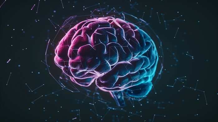 A glowing, abstract human brain illustration, symbolizing the mysteries nurses encounter with patients.