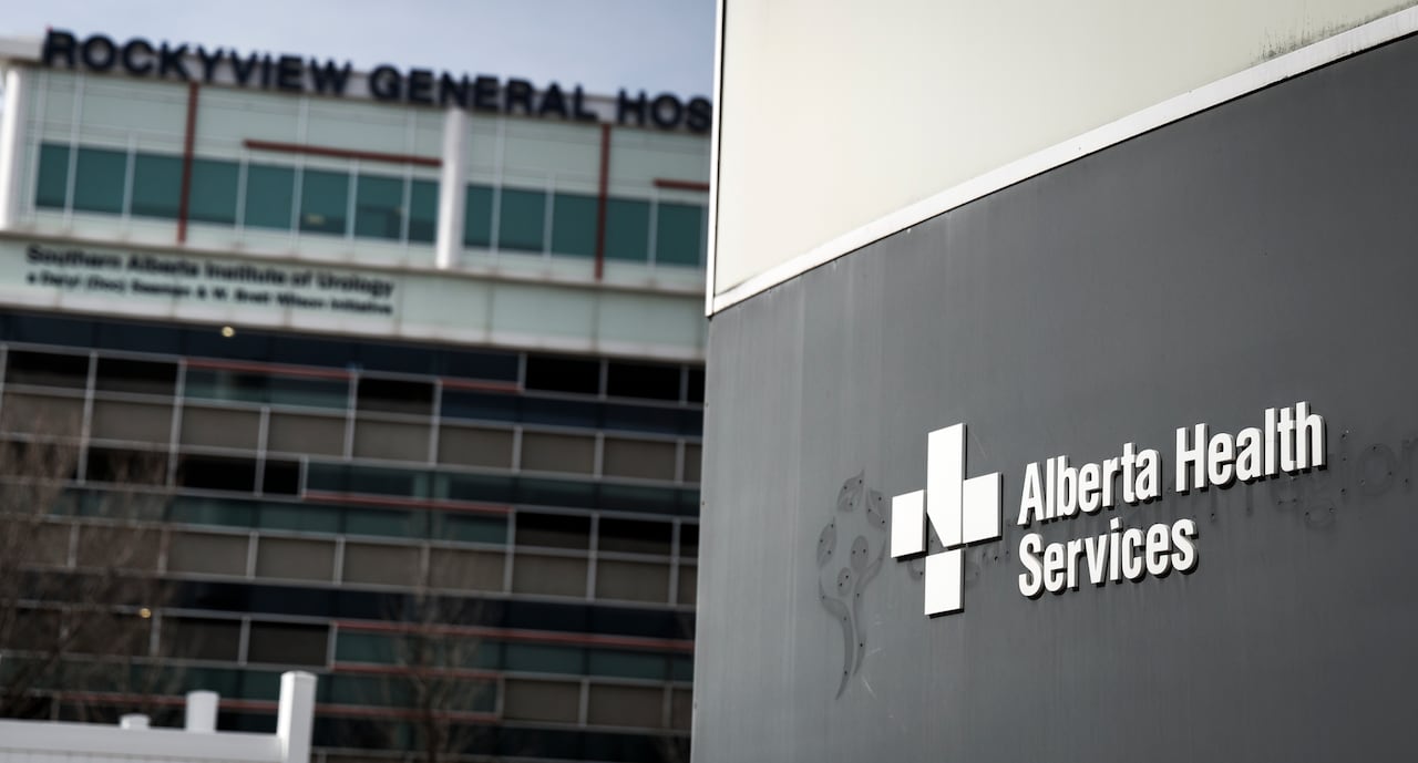 A sign is pictured outside a hospital.