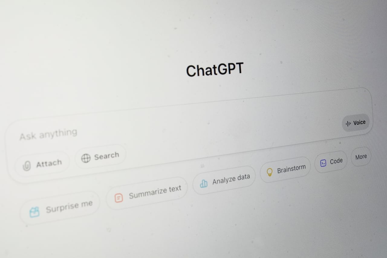 A computer screen showing the logo for ChatGPT