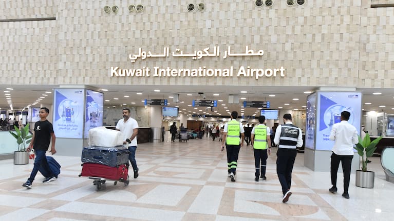  Passengers are seen at Kuwait International Airport in Kuwait City, Kuwait, on June 1, 2026.