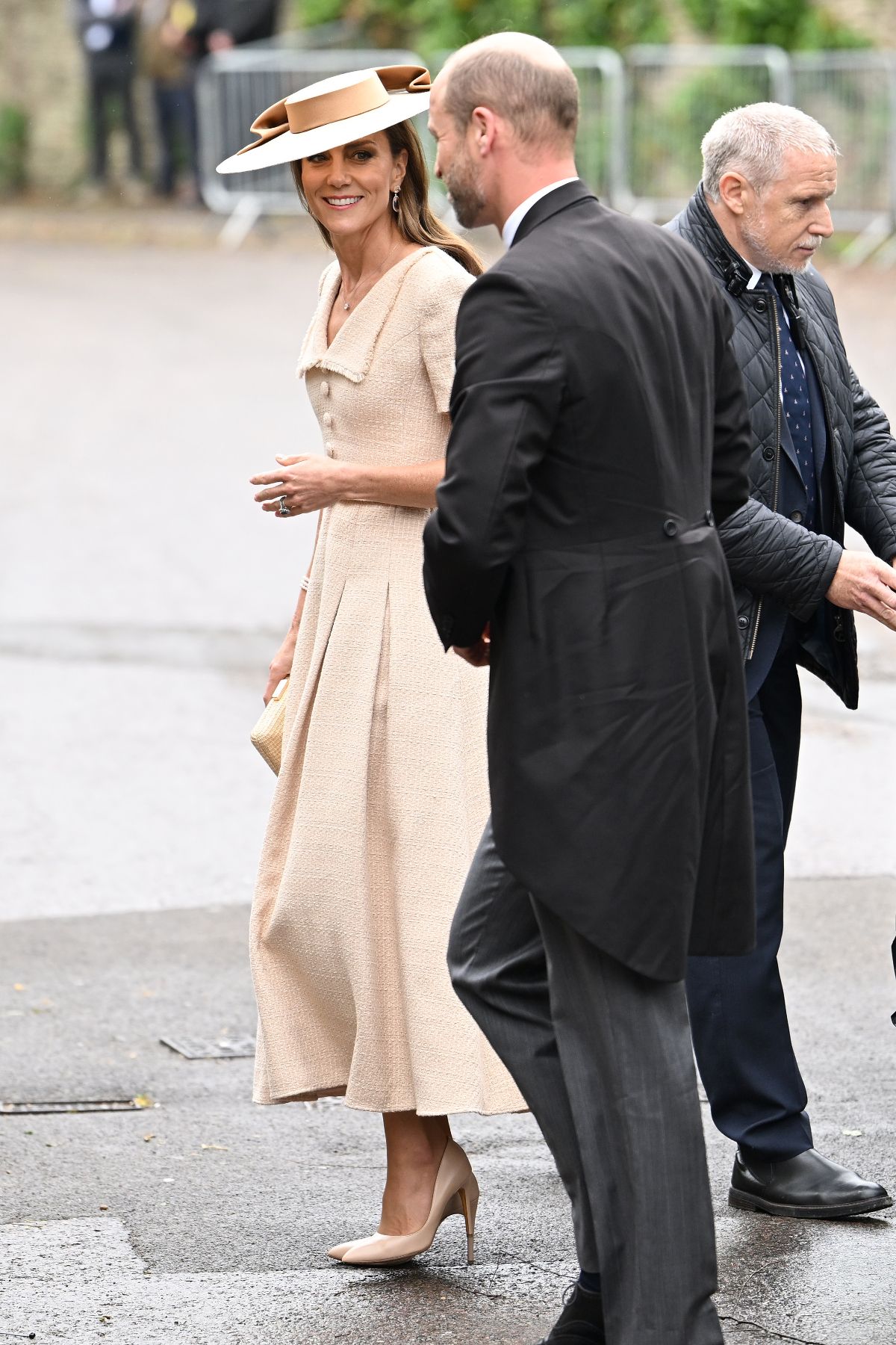 Princess Kate and Prince William outside the church