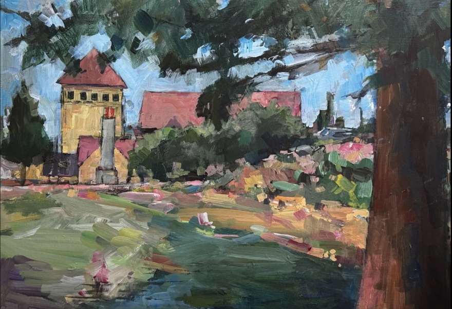 Bets Cole In the Shadow of a Grand Tree
Acrylic
25 x 21.5 inches (framed)