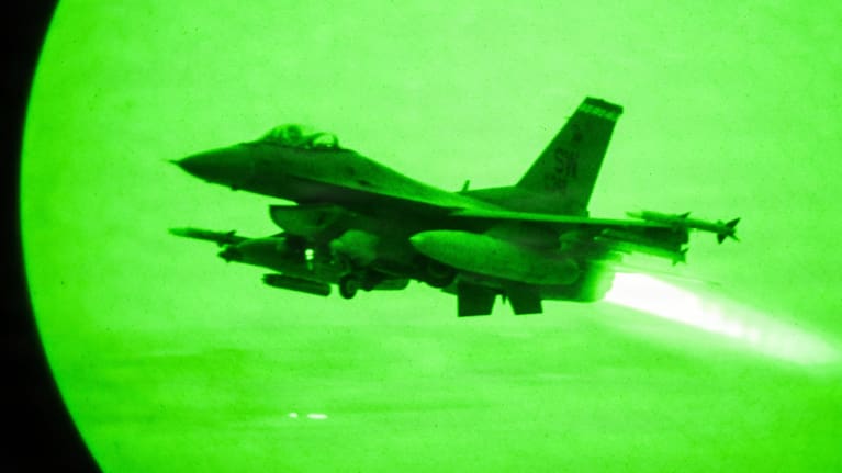 An image shared by the US military of a fighter jet. 