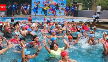 Over 100 participants take the plunge at city Aqua Zumba session | Events Movie News