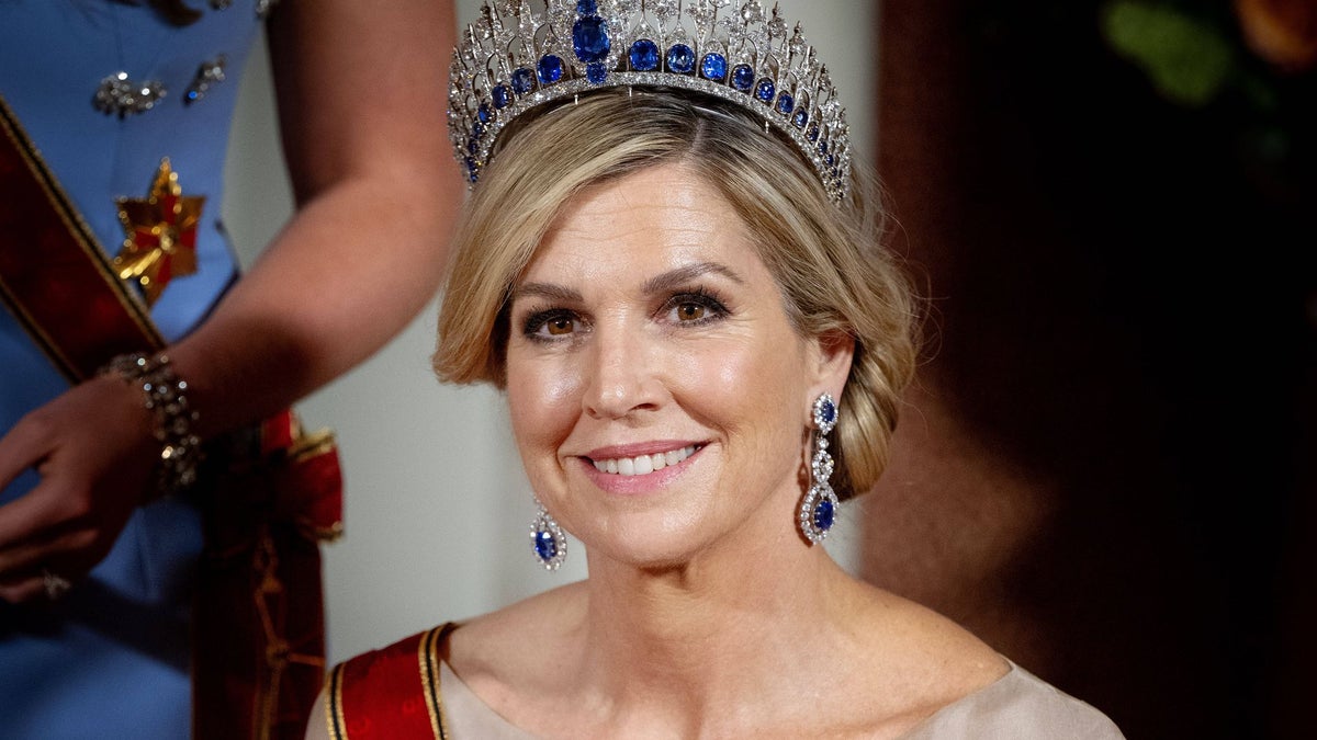 Queen Máxima surprises in sapphire tiara with 665 diamonds and 33 sapphires as Princess Amalia revives her star tiara
