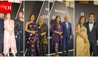 Salman Khan's rugged new look steals the spotlight at Lagaan bash; Kareena Kapoor, Juhi Chawla and Imran Khan-Lekha join festivities | Hindi Movie News