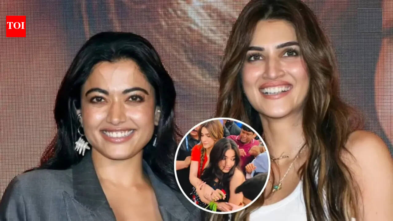 Cocktail 2 Promotion: Kriti Sanon wins hearts for shielding terrified Rashmika Mandanna from mob during 'Cocktail 2' promotions: 'Like a younger sister' | Hindi Movie News
