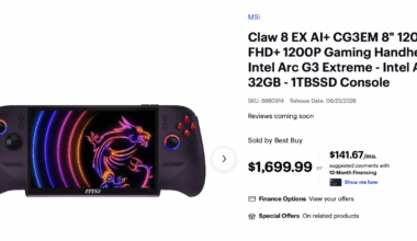 MSI’s new Claw gaming handheld starts at $1,699.