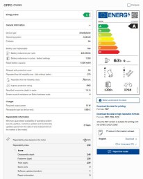 Oppo Reno16, Reno16 Pro, and Reno16 F EPREL labels