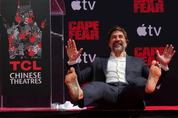 Javier Bardem is honored during his hand and footprint ceremony on Tuesday, June 16, 2026, at the TCL Chinese Theatre in Los Angeles. (Photo by Jordan Strauss/Invision/AP)