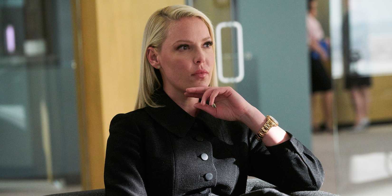 Katherine Heigl as Samantha Wheeler looking serious in Suits Season 8