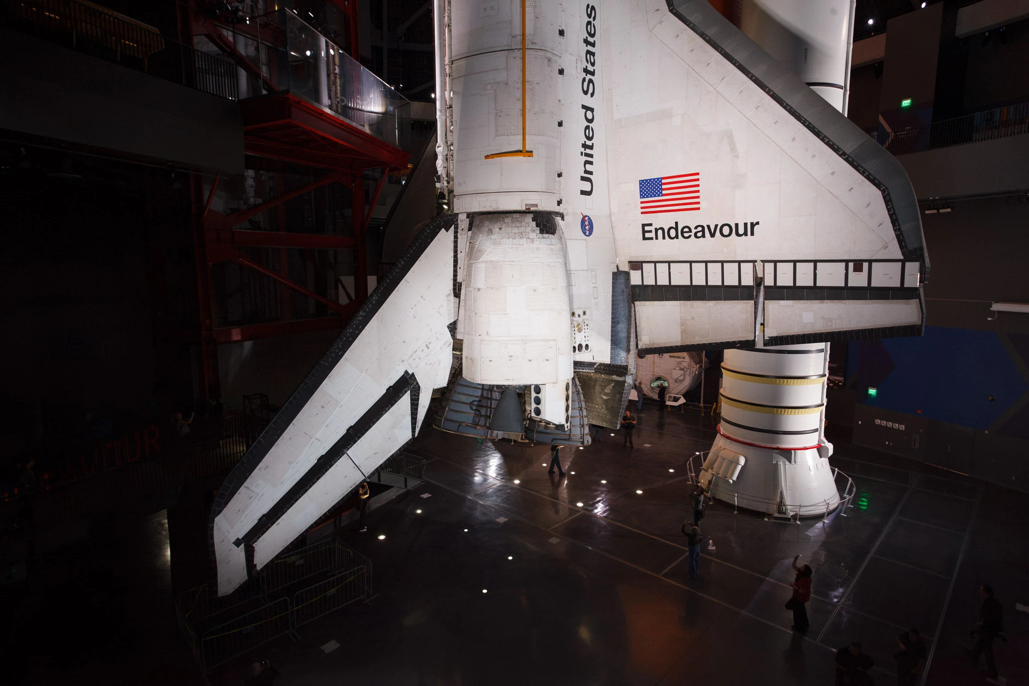 Space Shuttle Endeavour inside the Samuel Oschin Shuttle Gallery