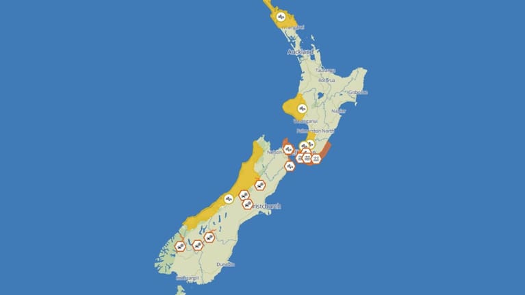A low is expected to move slowly eastwards across the North Island during Thursday. 