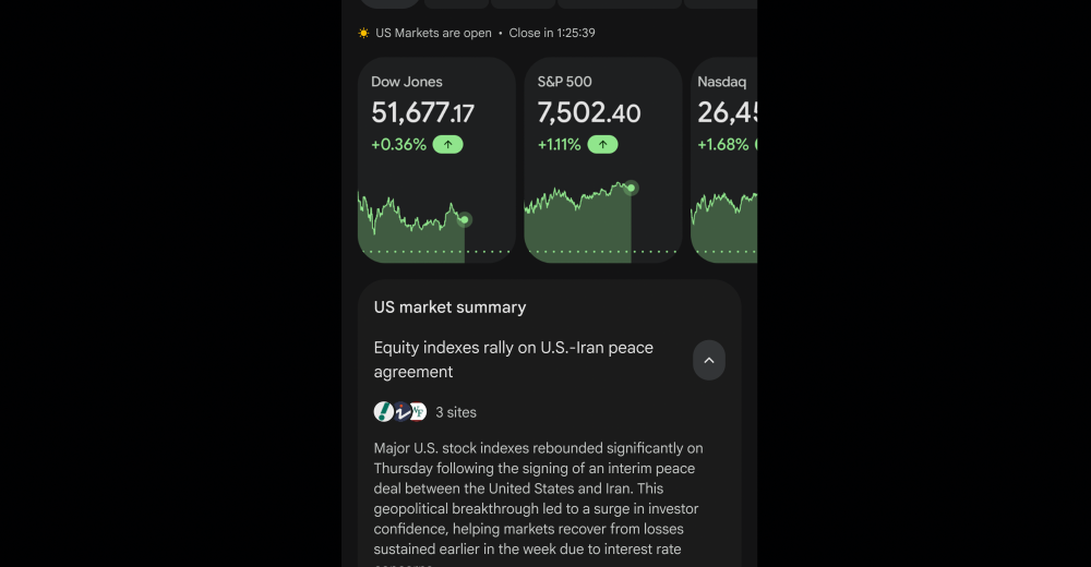 Google Finance has its own app now.
