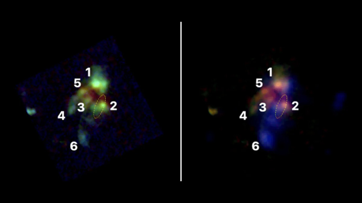 James Webb Space Telescope catches 6 galaxies merging into one of the largest galaxies in the universe