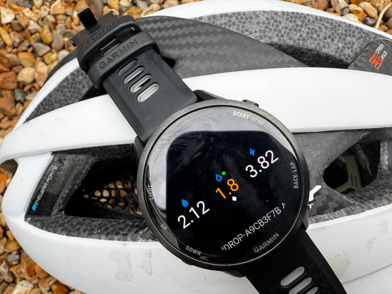 hDrop Connect IQ data field on Garmin Forerunner 970 at end of session