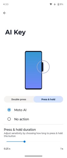 AI key - Motorola Razr Fold review