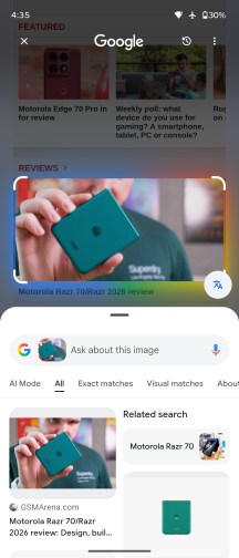 Google Circle to Search - Motorola Razr Fold review