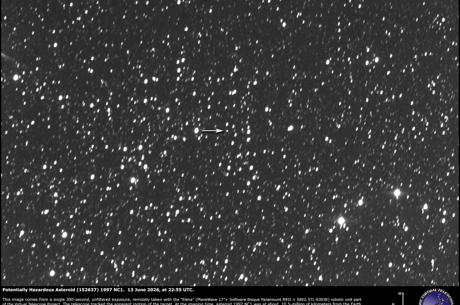 Potentially Hazardous Asteroid (152637) 1997 NC1: 13 June 2026.