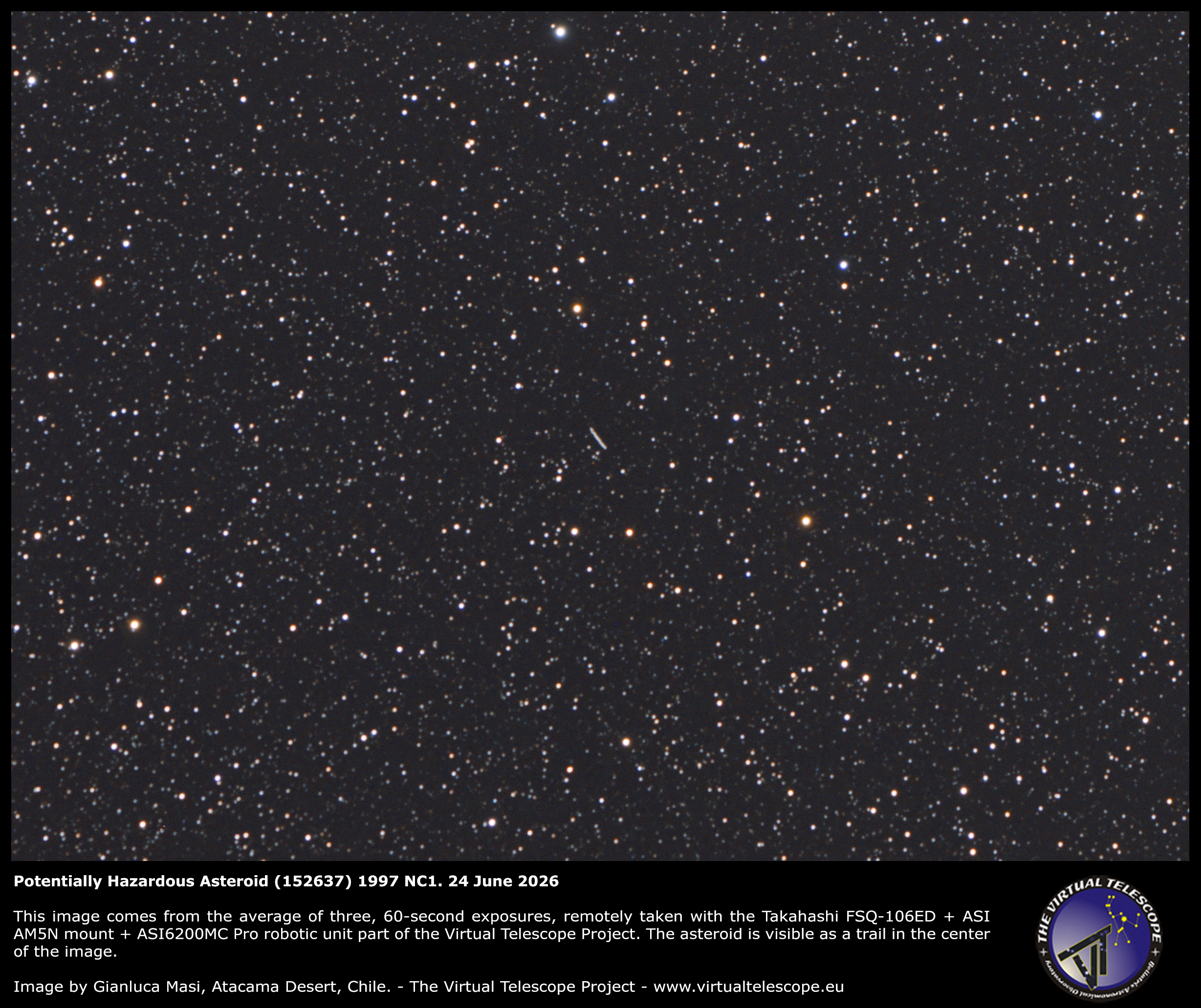 Potentially Hazardous Asteroid (152637) 1997 NC1: 24 June 2026.